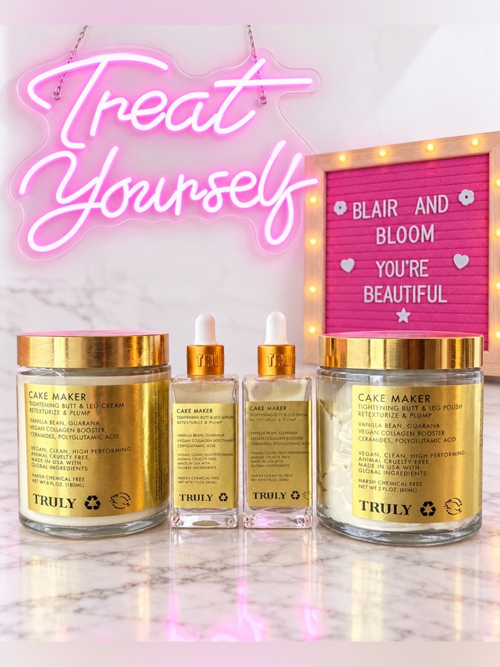Truly Beauty Cake Maker Serum, Polish, & Cream Bundle